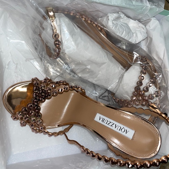Aquazzura Shoes - Aquazzura Metallic Gold Sandals